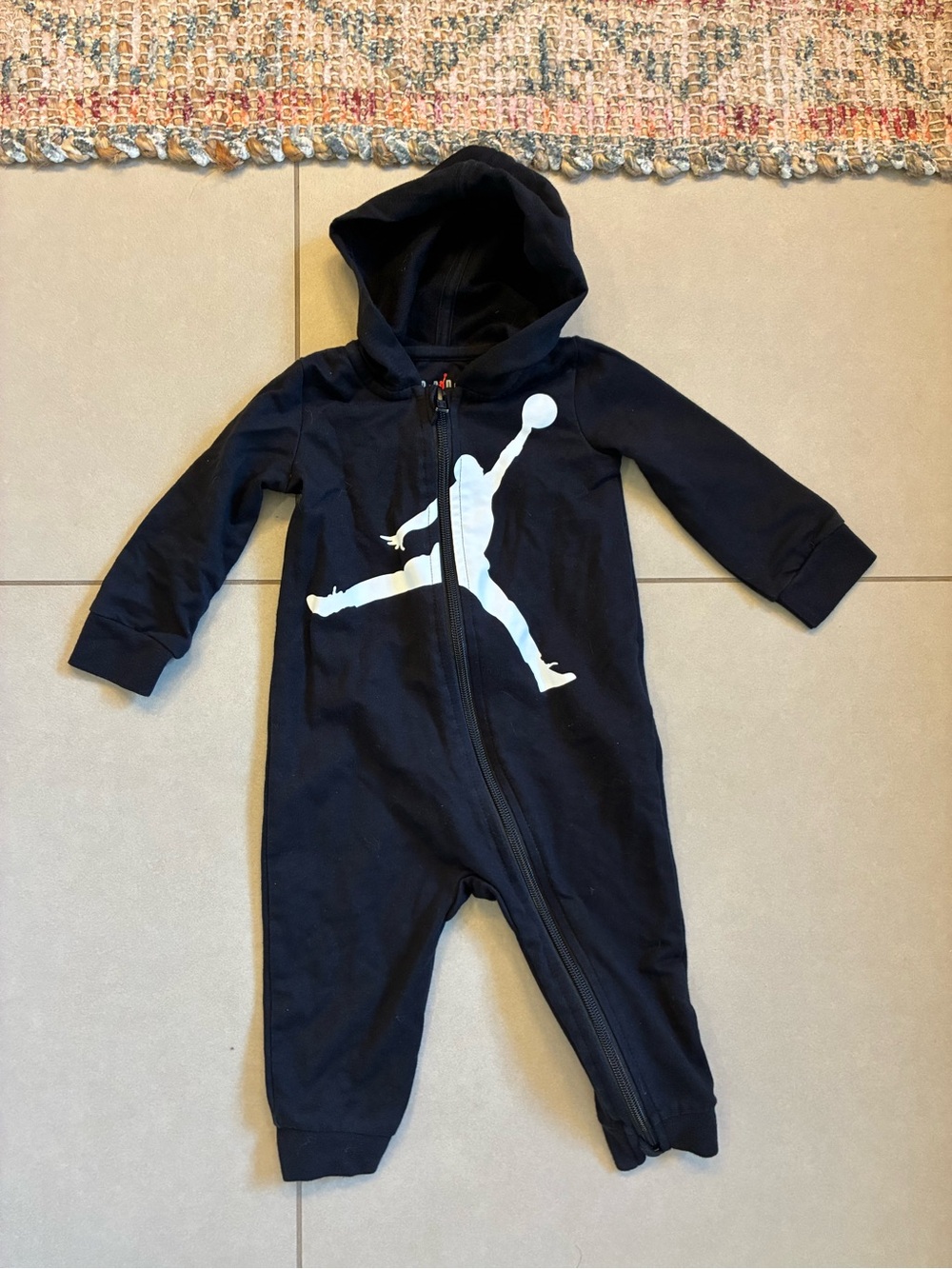 Jordan Black Hoodie One-Piece with White Jumpman